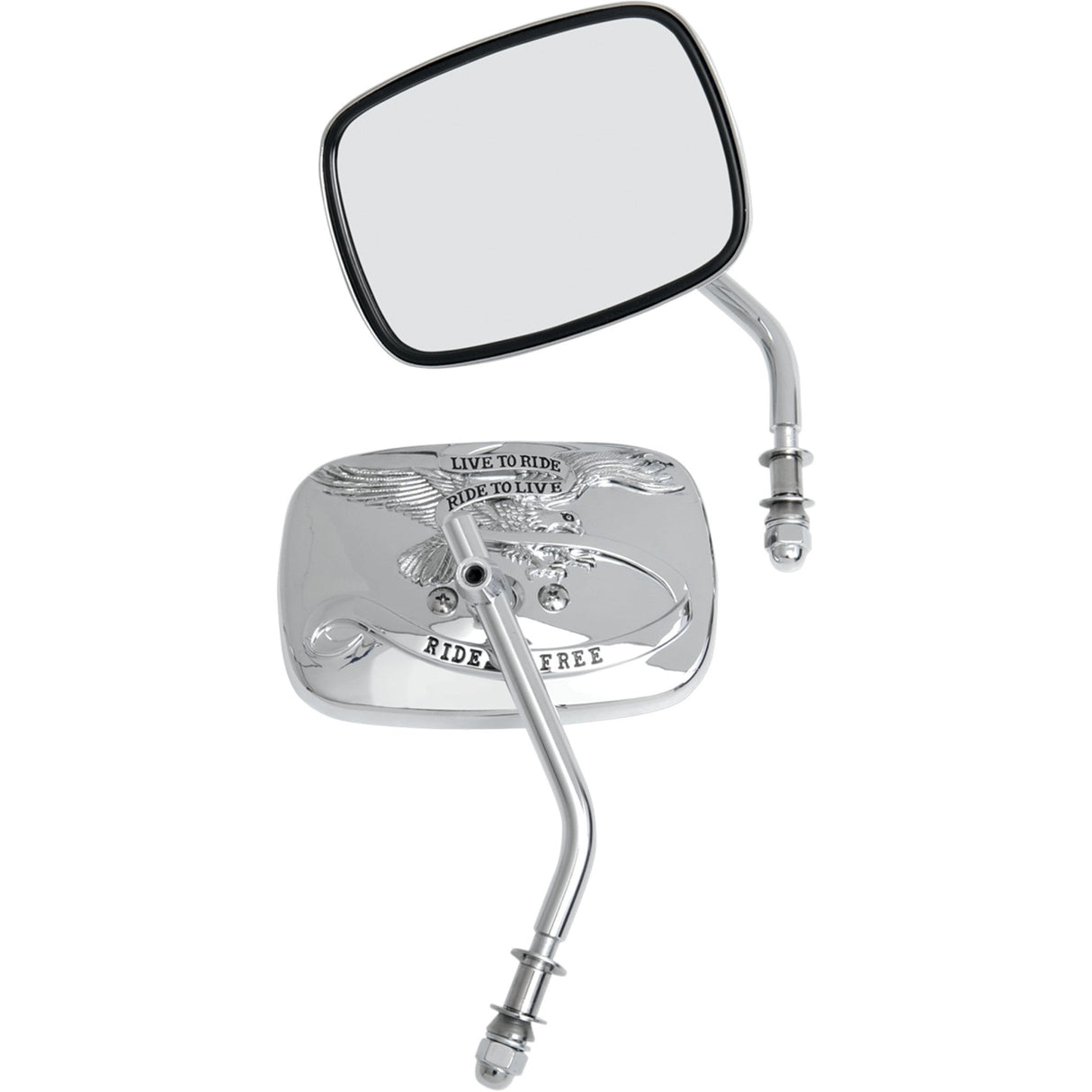 DRAG SPECIALTIES Live To Ride Custom Mirrors — Rectangle - Pair