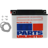 Parts Unlimited Conventional Battery - RC50-N18L-A2 For Harley Touring 1980-1996 | Ducati 500 / Sport 500 1976-1983