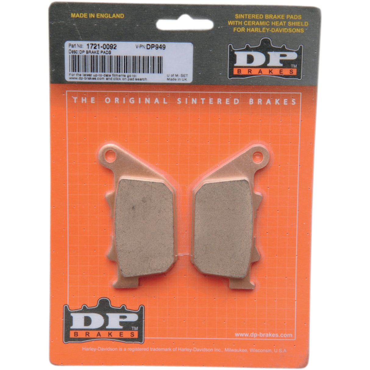 DP Brakes Sintered Metal Harley Buell Brake Pads - DP949 For Harley Sportster 2004-2013