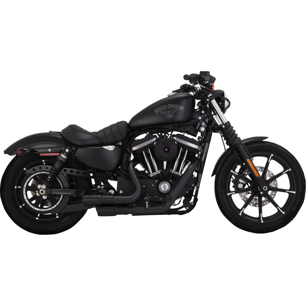 Vance & Hines 2-Into-2 Mini Grenades Exhaust System Black - 46374 For Harley Sportster 2014-2022