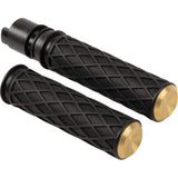 Arlen Ness Diamond Grips TBW Brass - 500-057 For Harley Touring 2023-2026