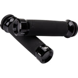 KHROME WERKS 0630-3075 500180 Klassic Grips - Custom Contour - TBW - Black
