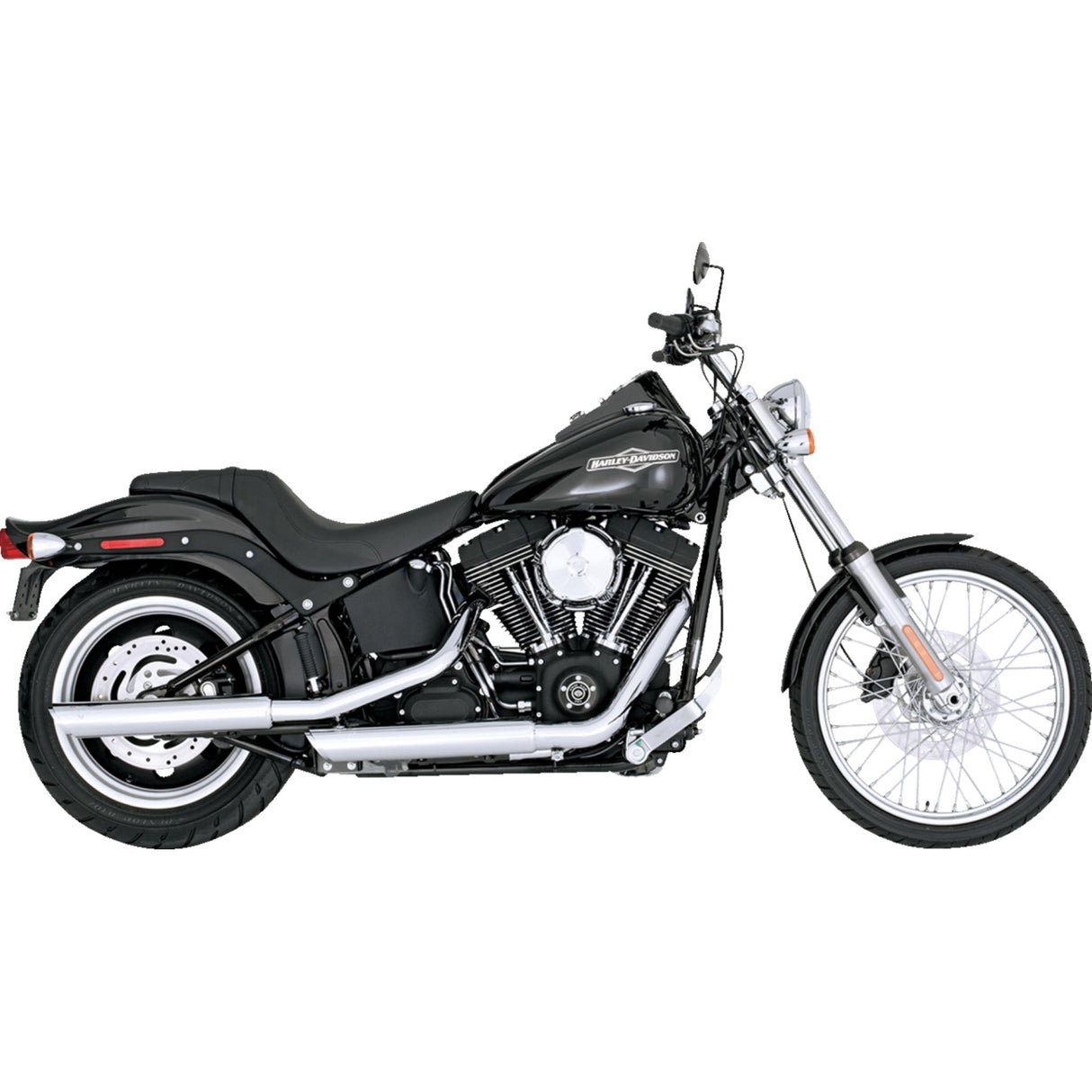 Vance & Hines 3" Twin Slash Slip-On Mufflers Chrome - 16834 For Harley Softail 2007-2009