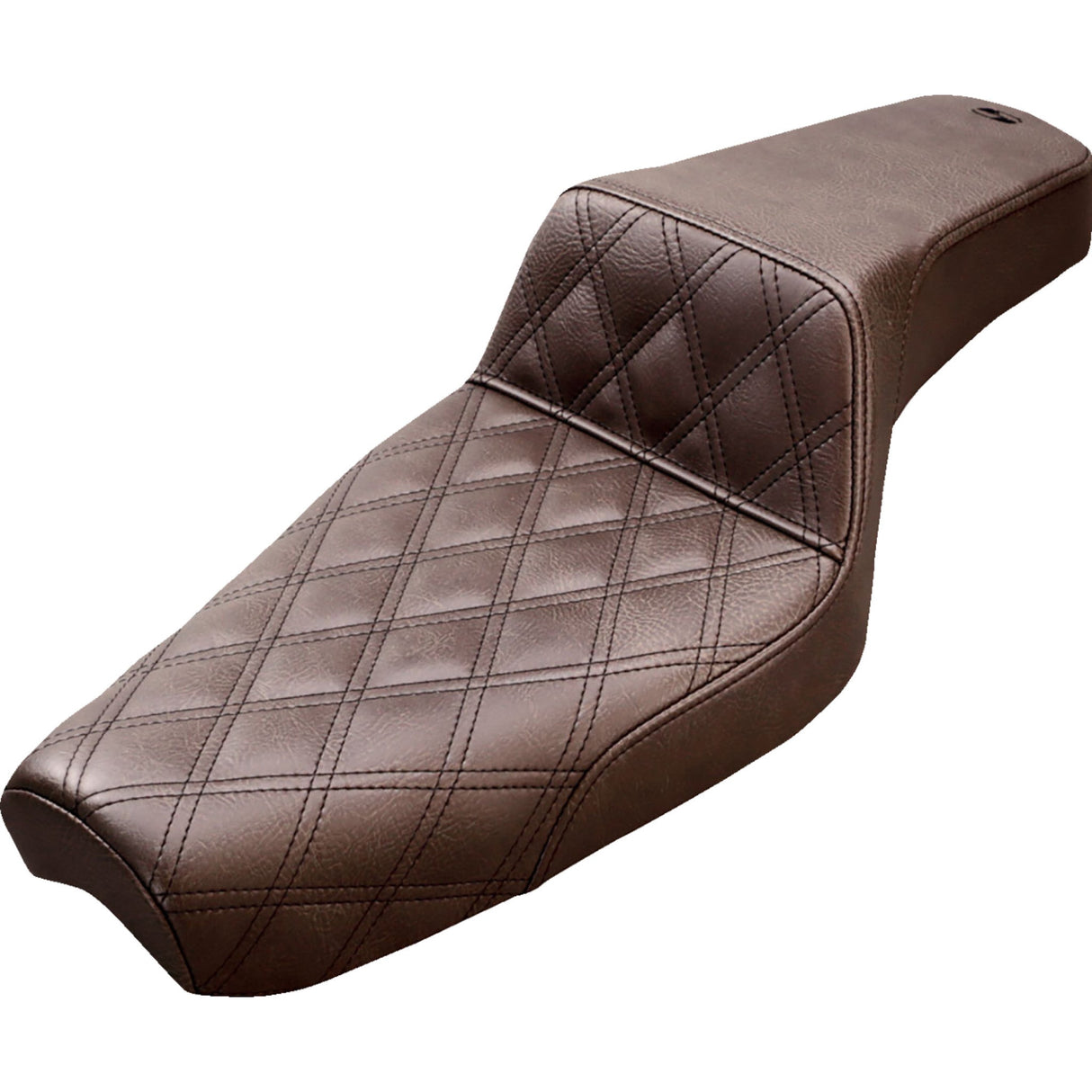 Saddlemen Step-Up Seat — Front Lattice Stitch Brown - 879-03-172BR For Harley Sportster 1996-2003 (3.3G Tank)