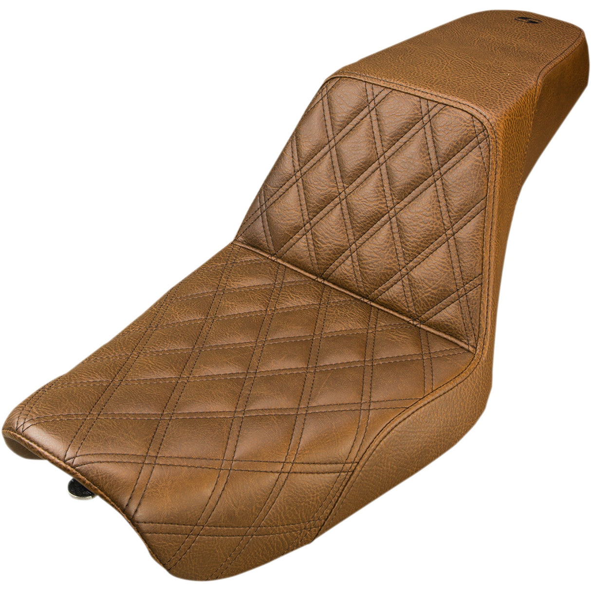 Saddlemen Step-Up Seat — Front Lattice Stitch Brown Dyna - 804-04-172BR For Harley Dyna 2004-2005