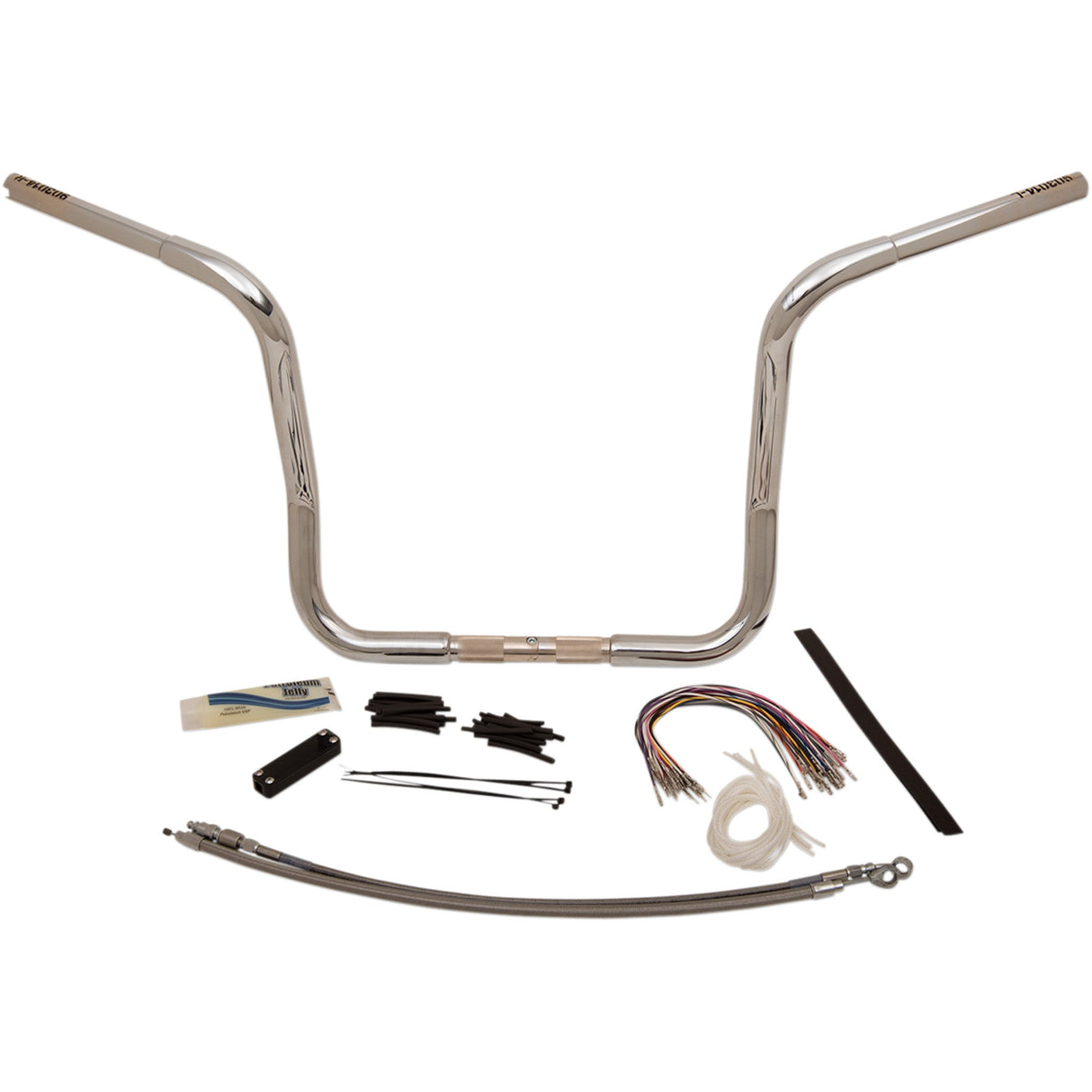 FAT Baggers INC. 1-1/4" EZ Install Round Top Handlebar Kit 14" Chrome - 909414 For Harley Touring 2008-2013