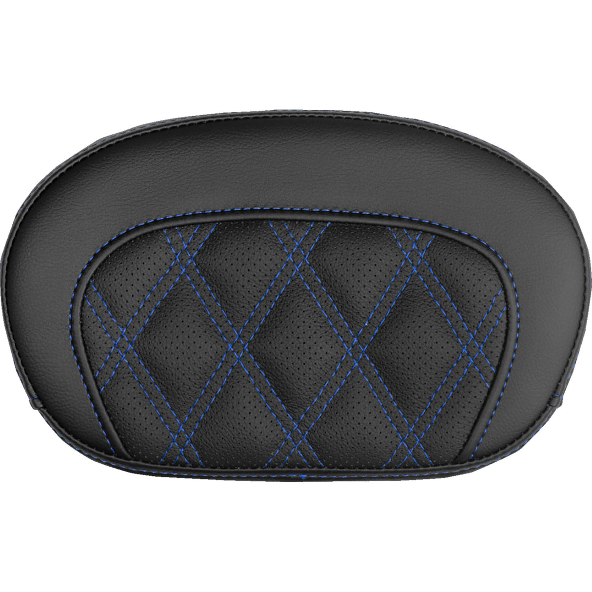SADDLEMEN 0822-0731 061018401 Mini Contour Sissy Bar Pad lattice stitch - blue stitch