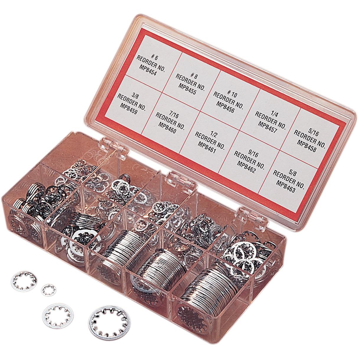 DRAG SPECIALTIES DS-190502 Inside Star Washer Assortment Washer Kit- Inside Star - Chrome