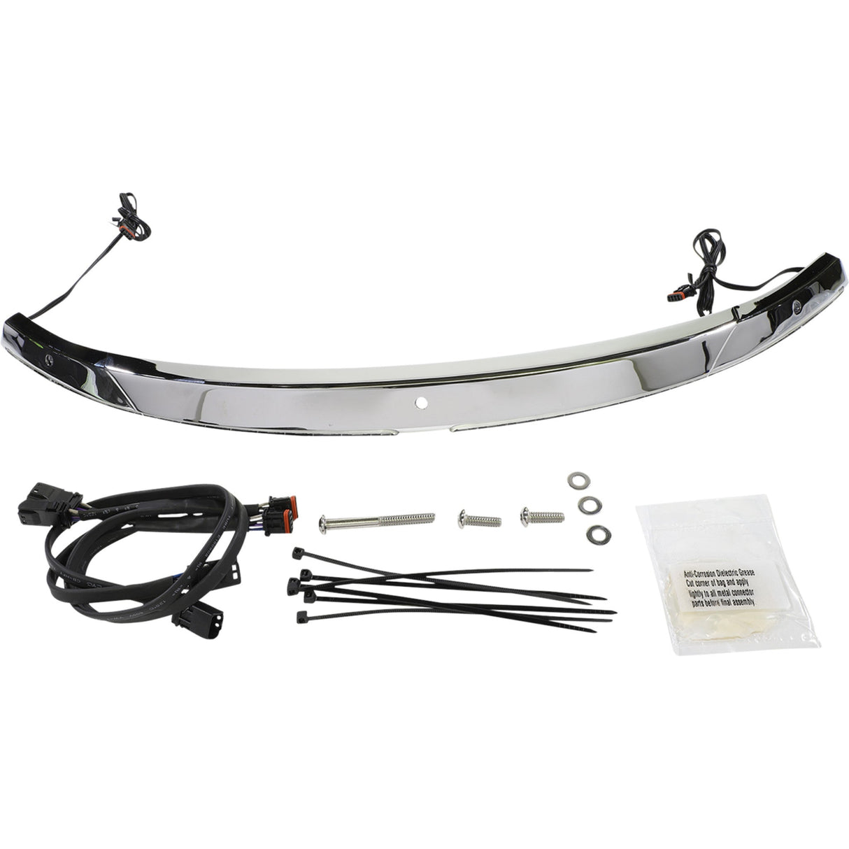 CIRO 2350-0469 11000 Steel Windshield Trim - LED Windshield Trim - Chrome - FLH