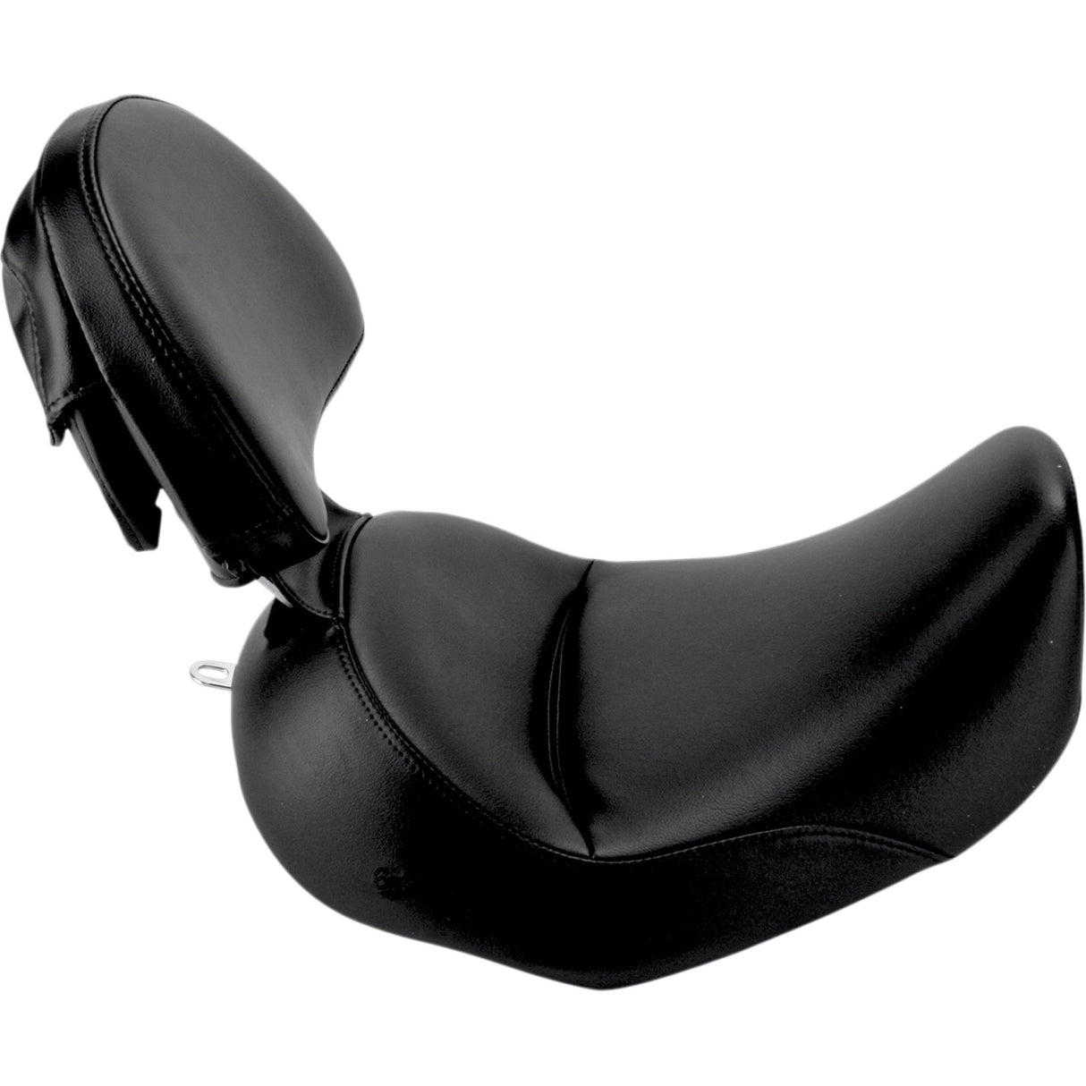 Saddlemen Heels Down Solo Seat With Backrest Plain Black - 806-15-0041 For Harley Softail 2006-2017