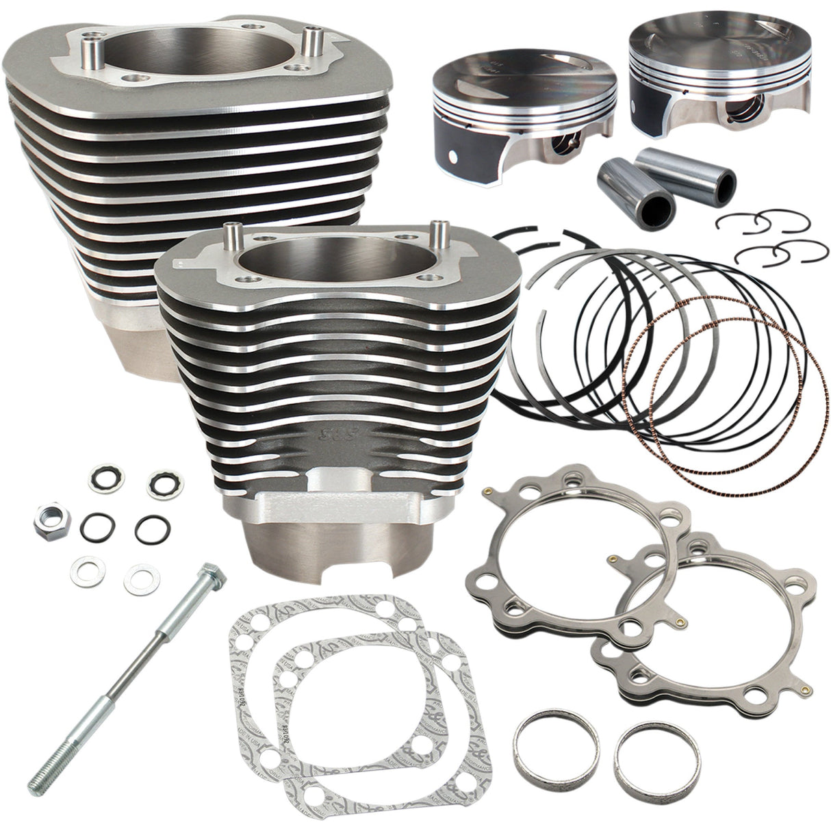 S&S Cycle Big Bore Cylinder Kit Stone Gray Twin Cam - 910-0469 For Harley Motorcycles 2007-2017