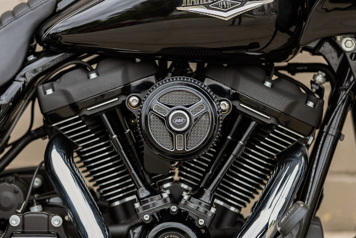 Air Cleaner Cover - Triple-Spoke - Black - 1014-0171