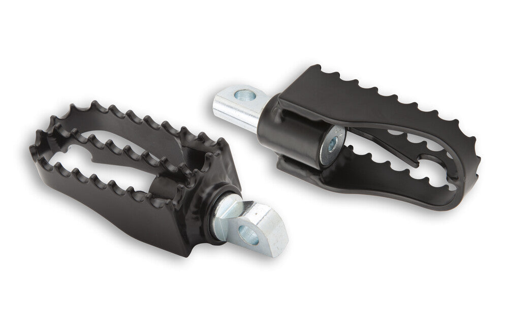 Burly Brand MX Style M8 Pass Footpegs Black - B13-1008B For Harley Softail 2018-2024 | Triumph Thruxton 2004-2015