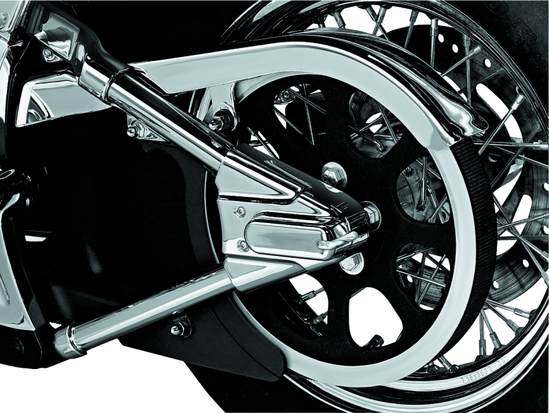 Kuryakyn 8256 Swingarm Cover Kit - Unlighted 00-07 Softail Models Chrome