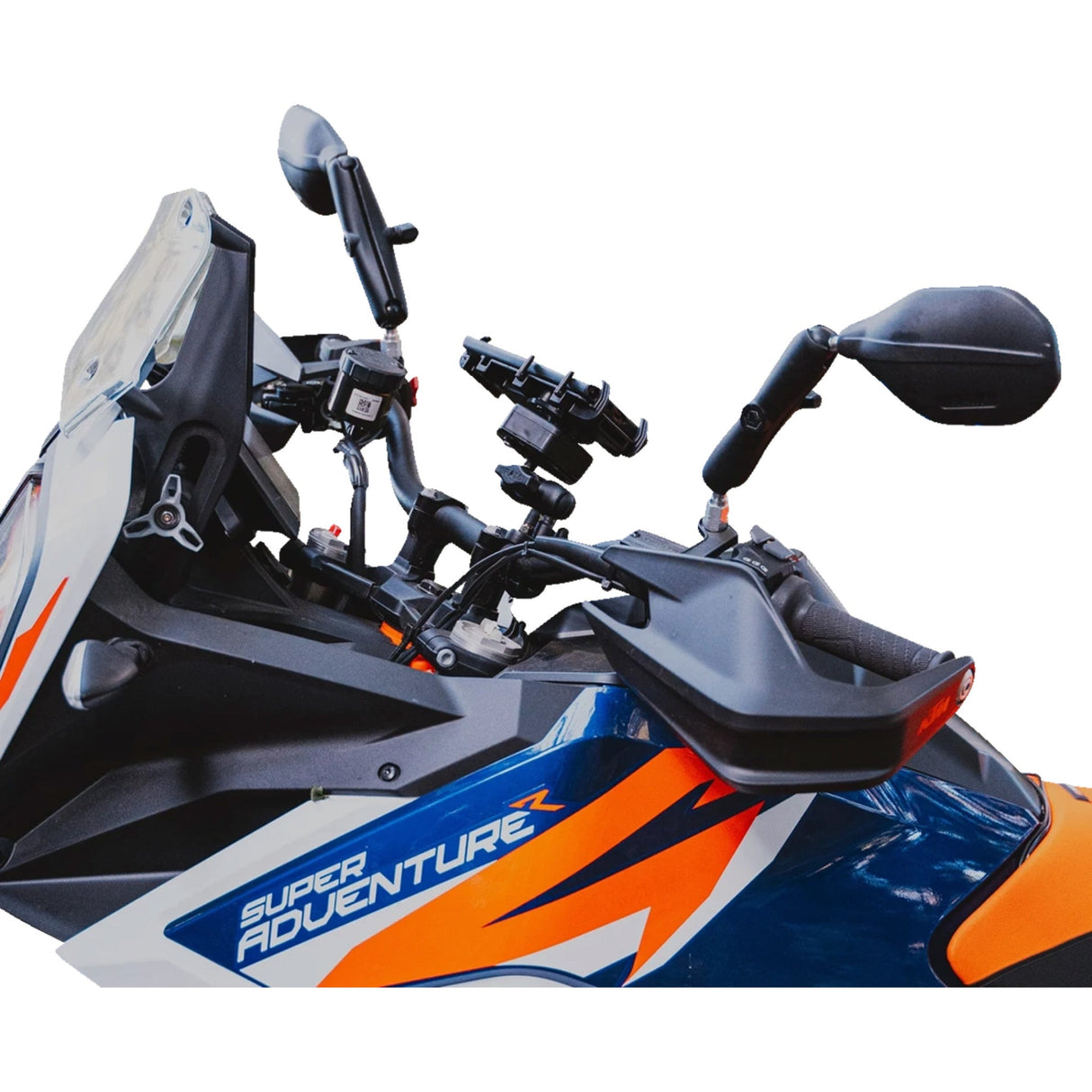 RAM MOUNTS 0640-1718 RAM-B-349-C-465RL Tough-Mirror™ Kit with M10-1.25 Bases - Long Arm Tough-Mirror™ - Side View - Oval - Black - Left/Right - Long Arm