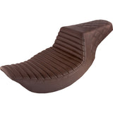 Saddlemen Step-Up Seat — Rear Lattice Stitch Front Tuck-N-Roll Brown - 897-06-176BR For Harley Touring 1997-2007