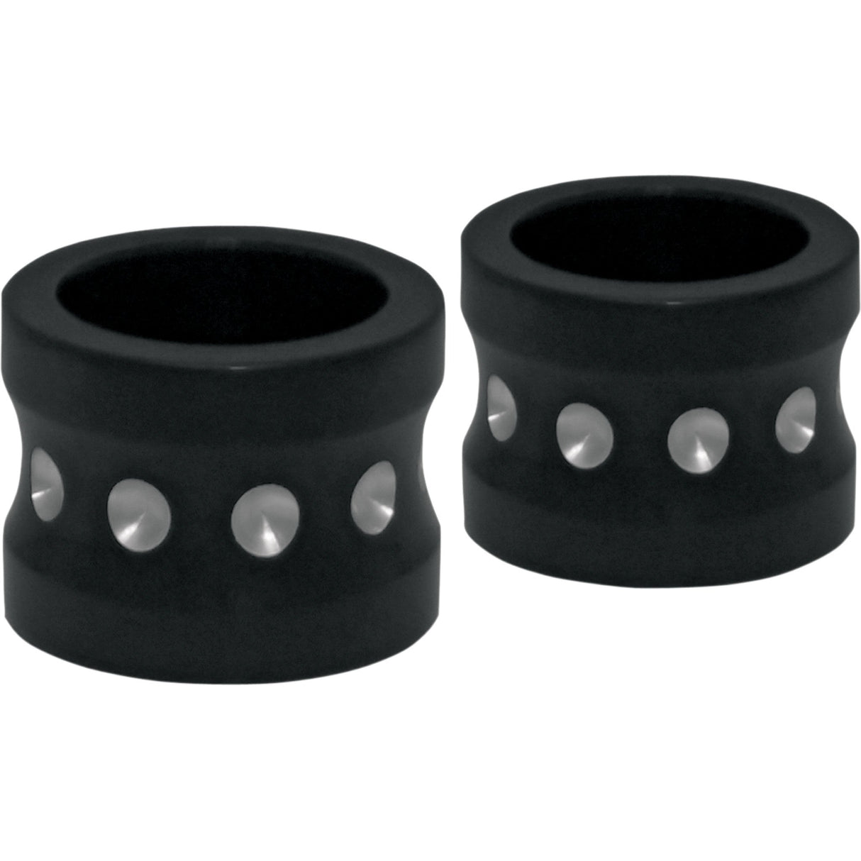 Covingtons Front Axle Spacer Dimpled Black Non-ABS Pair - C0013-B For Harley Touring 2008-2023