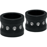 Covingtons Front Axle Spacer Dimpled Black Non-ABS Pair - C0013-B For Harley Touring 2008-2023