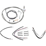 Burly Brand Complete Stainless Braided Handlebar Cable Brake Line Kit 16" Ape Hangers - B30-1159 For Harley Road King 2014-2016