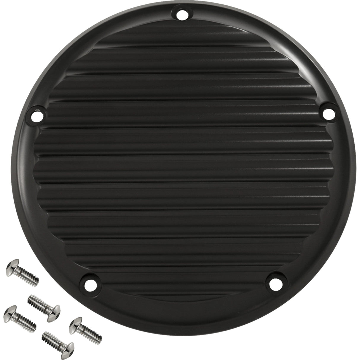 Joker Machine Billet Derby Cover Finned Black 5 Hole - 06-965-1 For Harley Softail 2018-2024
