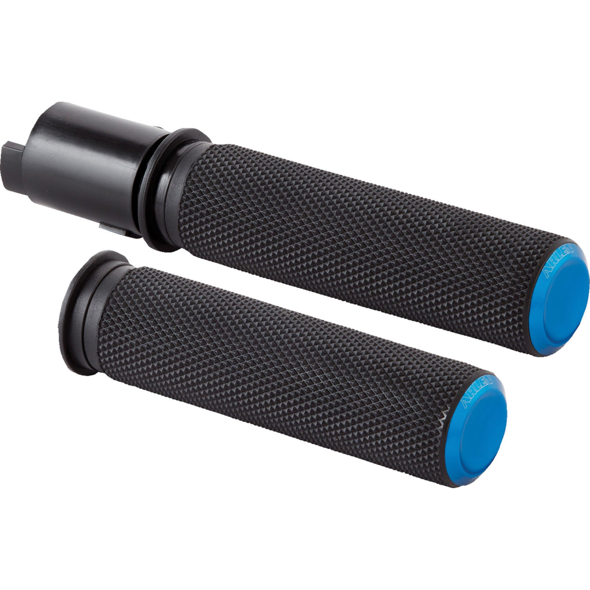 Arlen Ness Knurled Grips TBW Blue - 500-053 For Harley Touring 2023-2026