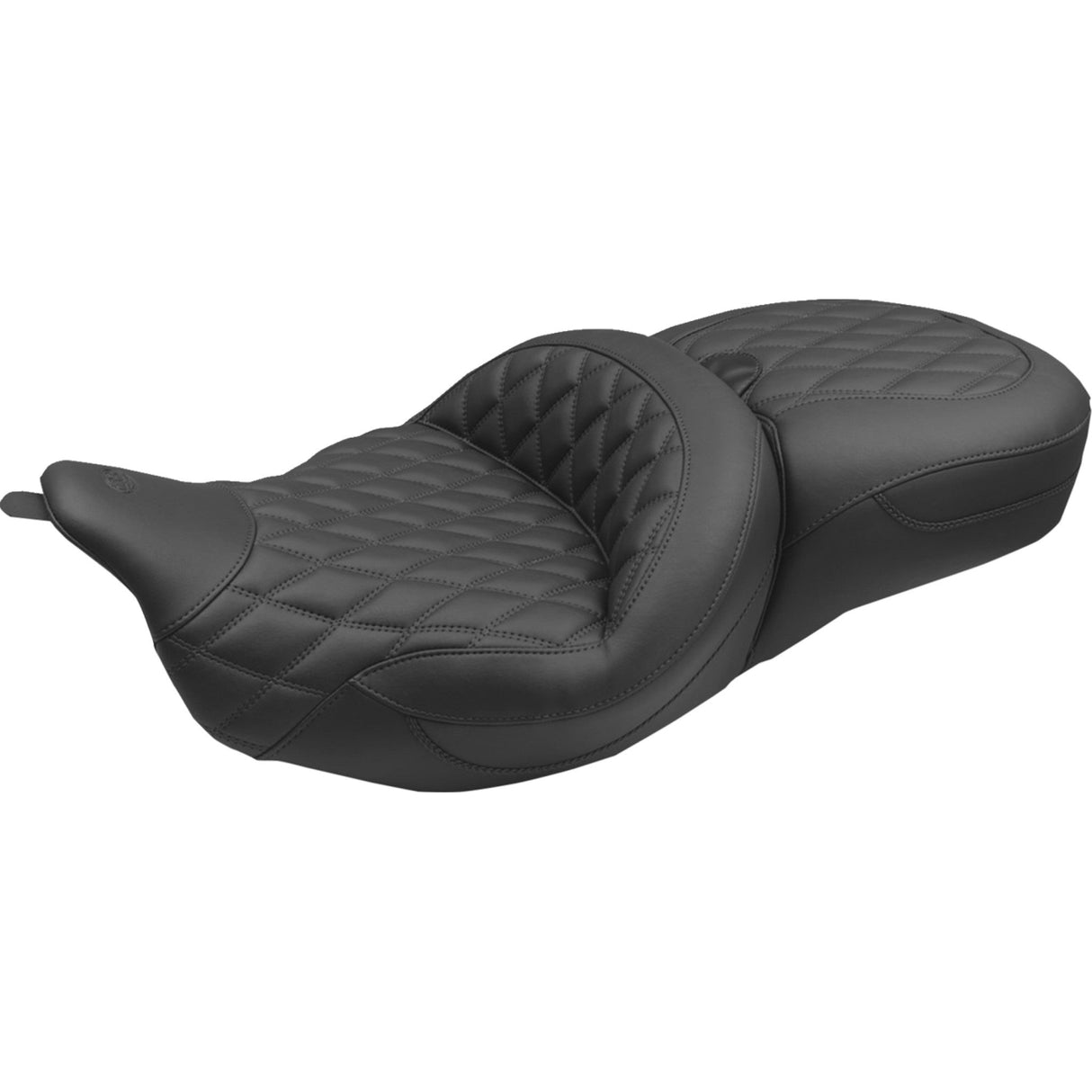 Mustang Super Touring One Piece 2-Up Seat Double Diamond - 89538 For Harley Touring 2008-2025