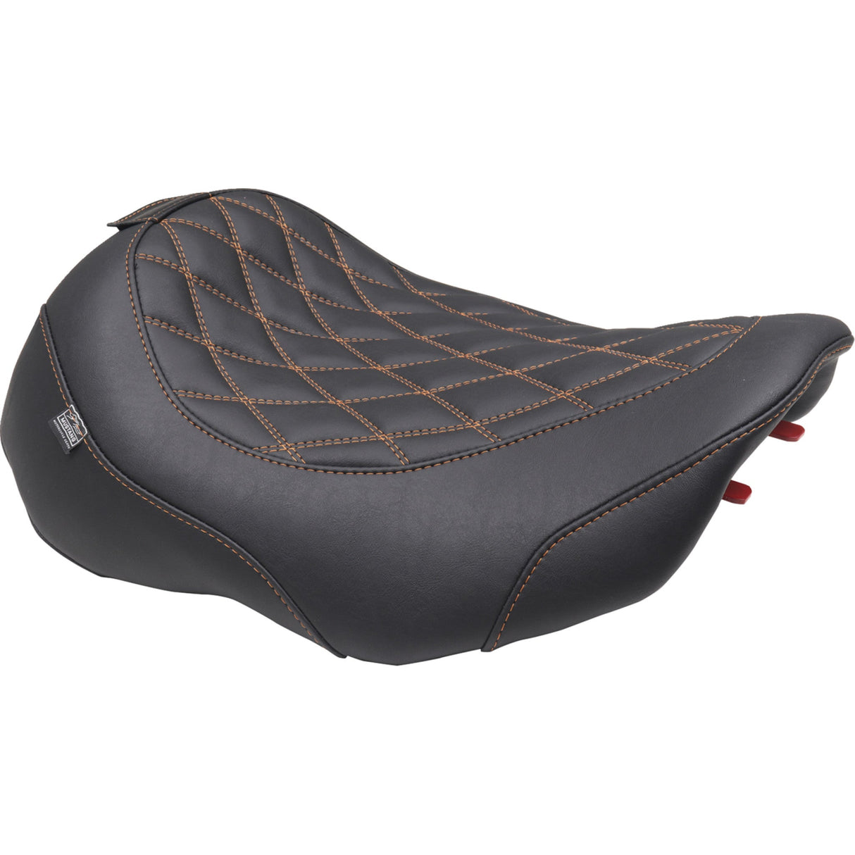 Mustang Wide Tripper™ Solo Seat Solo Mandarin Orange Stitching - 89503MO For Harley Touring 2023-2026