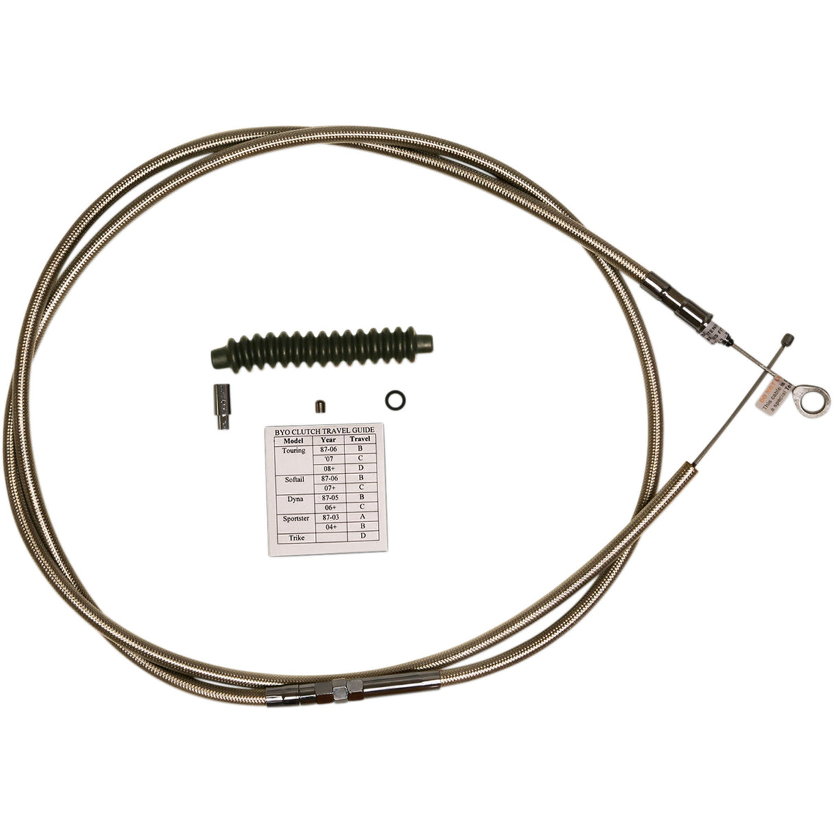 Magnum Shielding BYO™ Build Your Own™ Clutch Cable Kit 80" Dyna Softail Braided Stainless Steel - 398313 For Harley Motorcycles 1986-2021