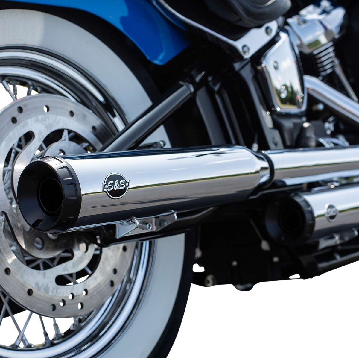 Grand National Race Mufflers for Softail - Chrome - 1801-1362