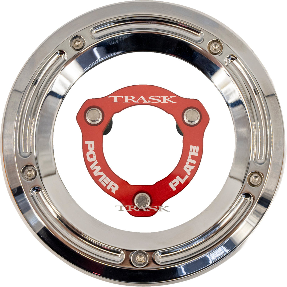 TRASK 1107-0766 TM-0051-CH-RD Derby Cover and Power Plate Kit Derby Cover with Power Plate - Chrome/Red - Kit - '17-'25 Harley-Davidson