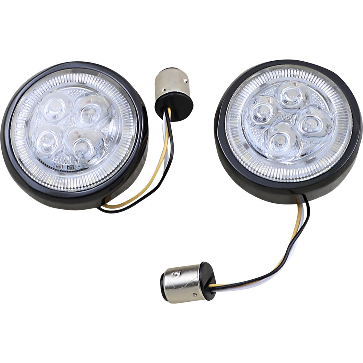 Ciro Fang® Signal Light Inserts — Front Black Amber Lens - 45420 For Harley Touring 1957-2026