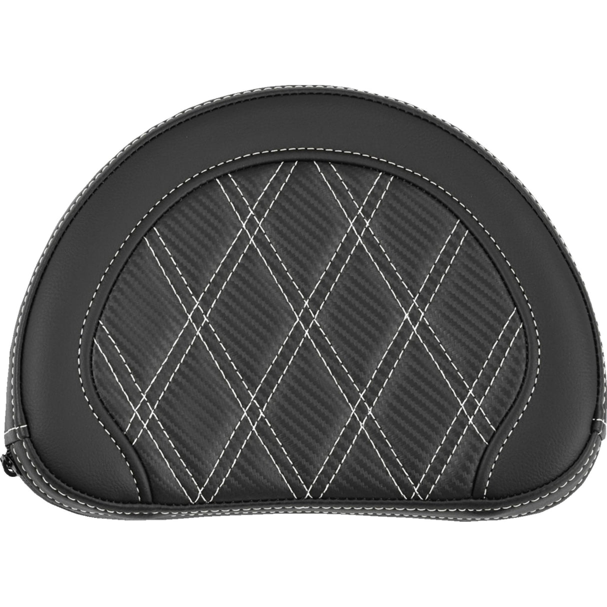 SADDLEMEN 0822-0675 051320706 Contoured Sissy Bar Pad lattice stitch - white stitch