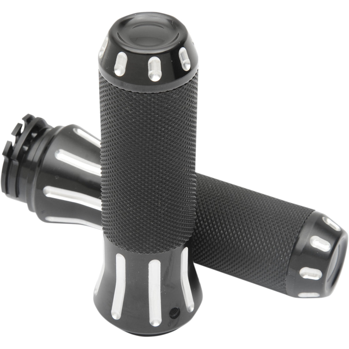 DRAG SPECIALTIES 0630-1612 Custom Grips Grips - Custom - Black Cut