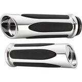 Arlen Ness Deep Cut Comfort Series Grips TBW Chrome - 500-070 For Harley Touring 2023-2026