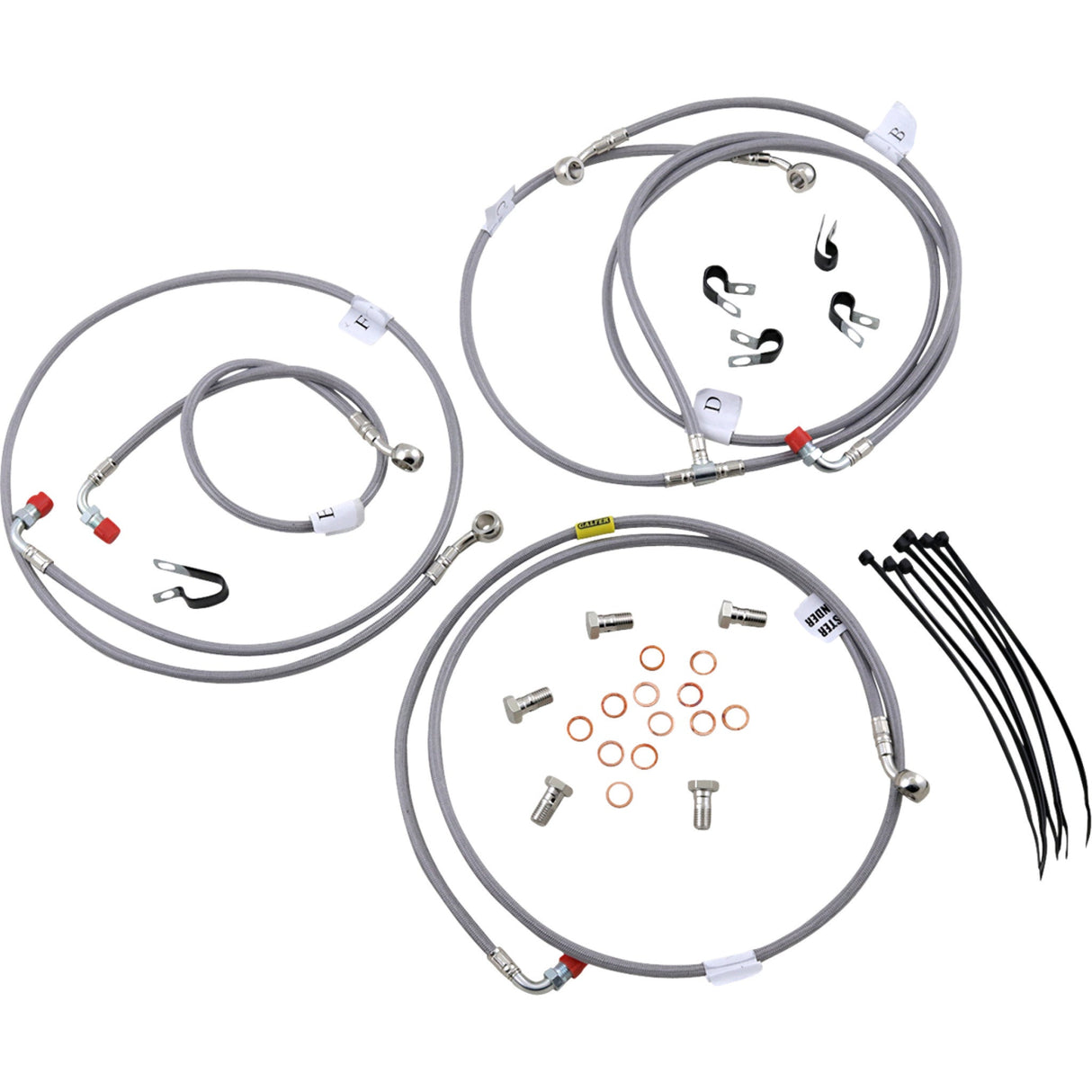 GALFER 1741-4585 FK003D803-6 Brake Line Kit Brake Line - Stainless Steel