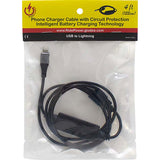 RIDEPOWER 3807-0626 RP1248USBLHT4FT USB to Lightning with Intelligent Electronics Charging Cable USB to Lightning Cable - Charger - Single-End - 4'