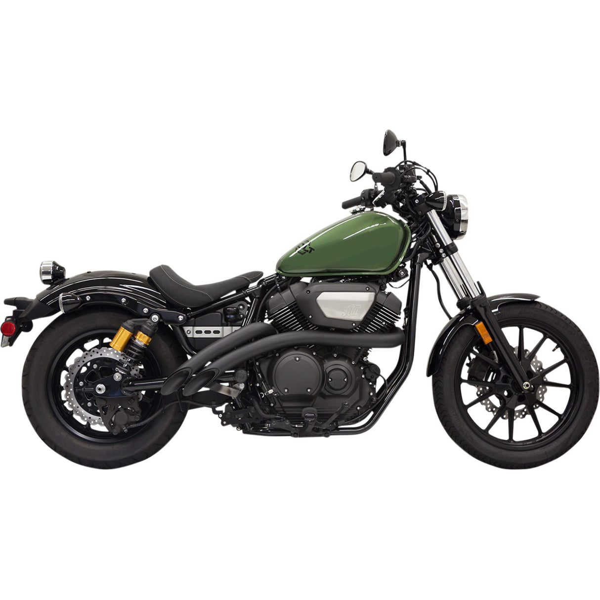 Bassani Xhaust Radius Sweeper 2-Into-2 Exhaust System - 3B1F2B Yamaha Bolt 2014-2019
