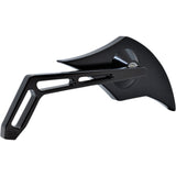 PRO-ONE PERF.MFG. 0640-1436 102300AB Billet Aluminum Mirror Mirror - Weekend Warrior - Side View - Cut-Out/Flame Head - Oblong - Black - Left