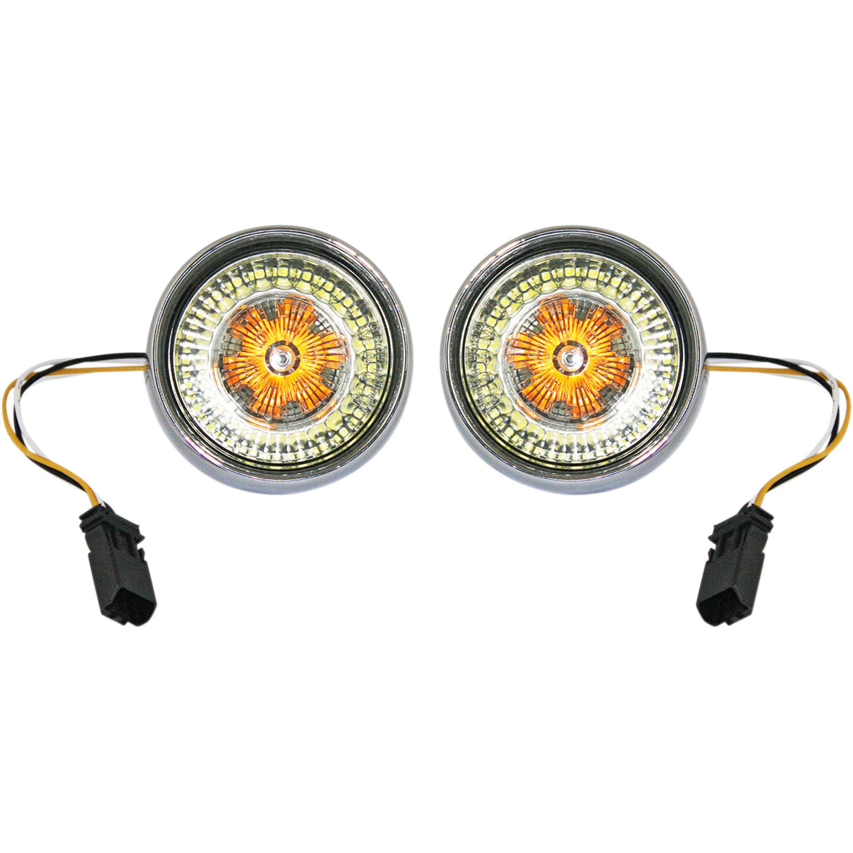 CUSTOM DYNAMICS 2020-1593 PB-BB-AW-JAECS ProBEAM® Ringz Bullet Bezel LED Turn Signal - JAE CVO - Chrome - Smoke Lens