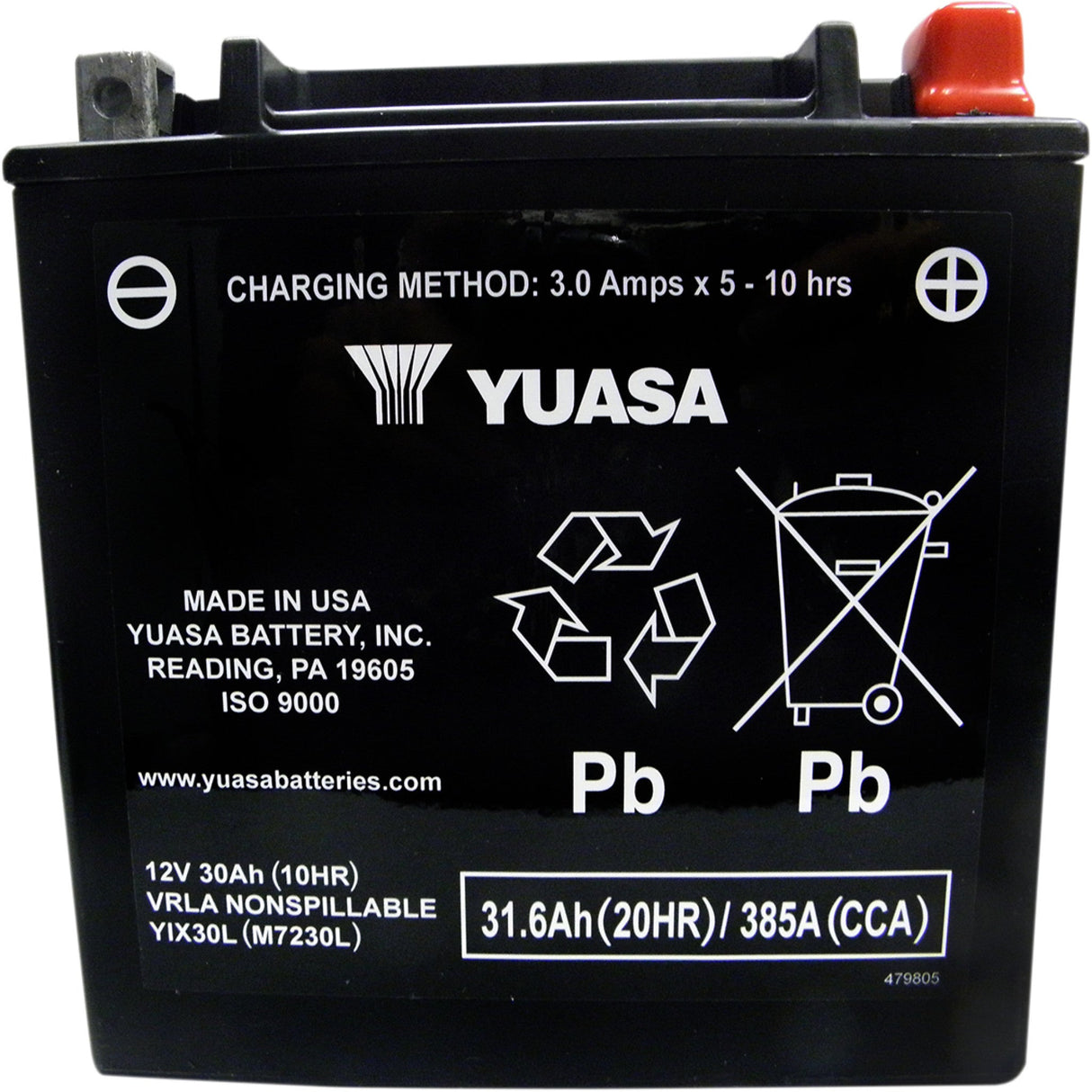YUASA 2113-0102 YUAM6230X AGM Maintenance-Free Battery AGM Battery - YIX30L-BS - 1.4 L