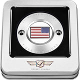 Figurati Designs Timing Cover 2 Hole American Flag Reversed Stainless Steel - FD20-TC-2H-SS For Harley Motorcycles 2017-2022