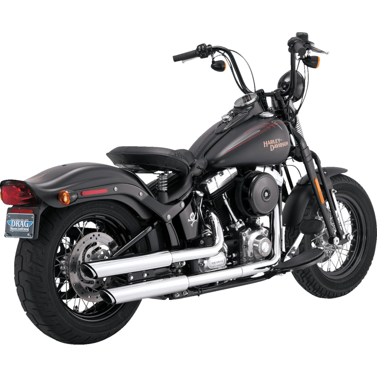 Vance & Hines 3" Twin Slash Slip-On Mufflers Chrome - 16842 For Harley Softail 2007-2009