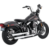 Vance & Hines 3" Twin Slash Slip-On Mufflers Chrome - 16842 For Harley Softail 2007-2009