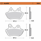 Moto-Master RoadPro Sintered Metal Brake Pads Sintered Series - 411902-PU For Harley Sportster 2000-2003