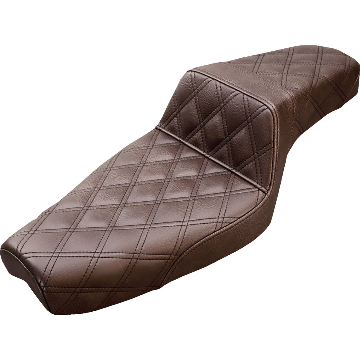 Saddlemen Step-Up Seat — Full Lattice Stitch Brown - 879-03-175BR For Harley Sportster 1996-2003 (3.3G Tank)