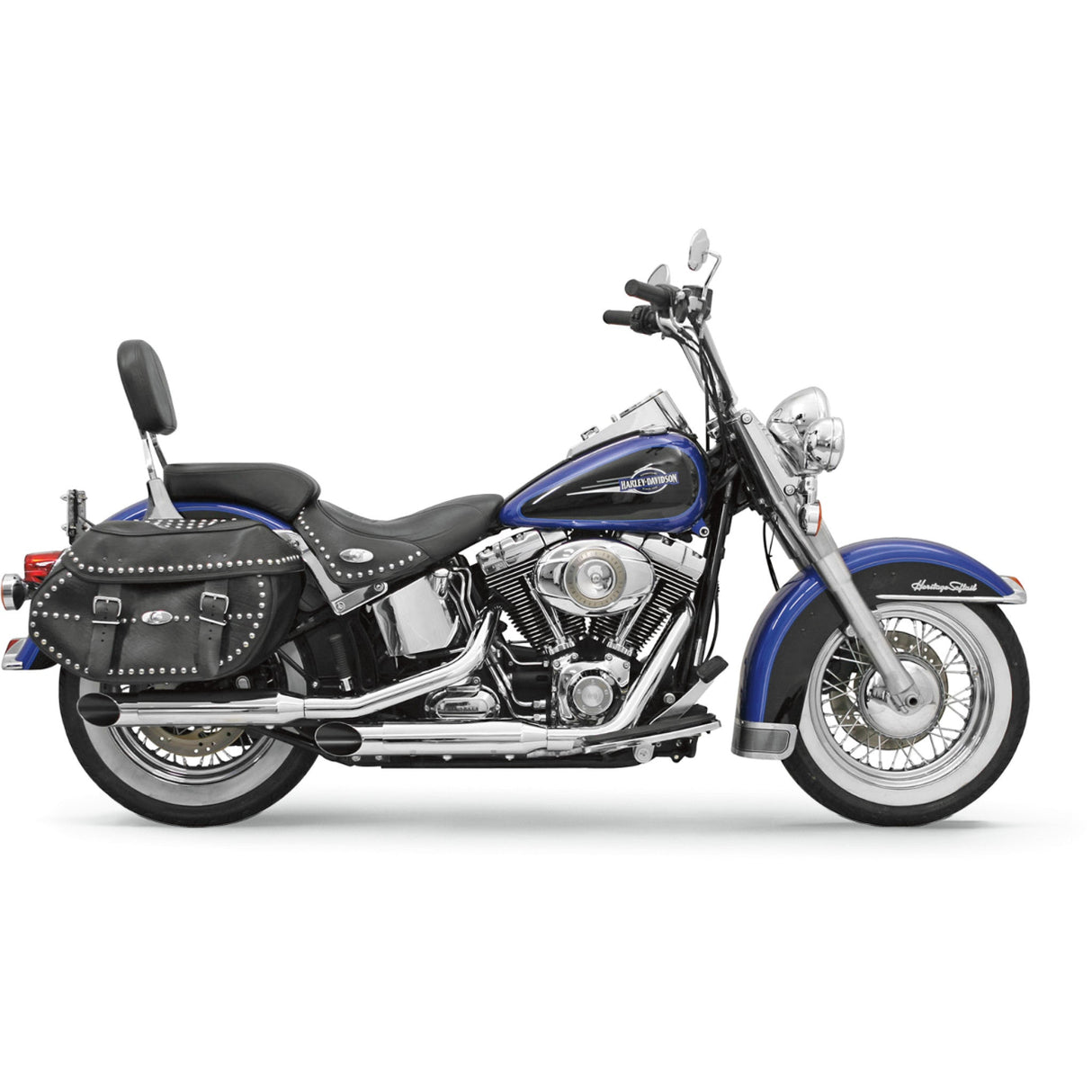 Bassani Xhaust Firepower Series Slip-On Mufflers Chrome Slash-Cut - 12117F For Harley 2007-2017