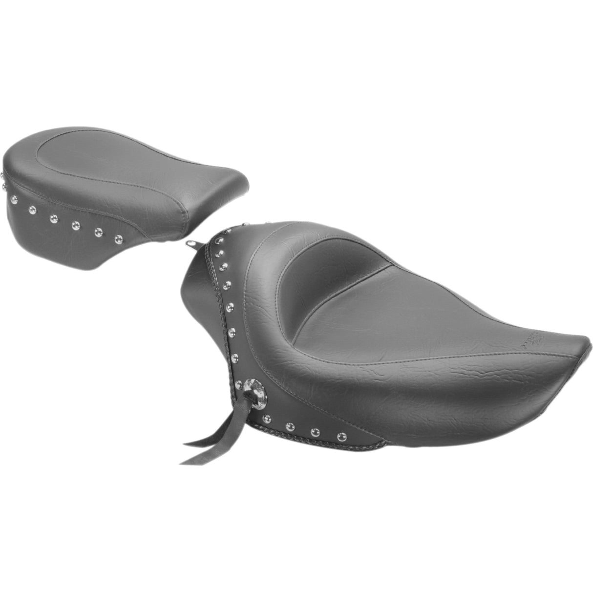 Mustang Studded Vinyl Solo Seat — Without Backrest - 76154 For Harley Sportster 2004-2021