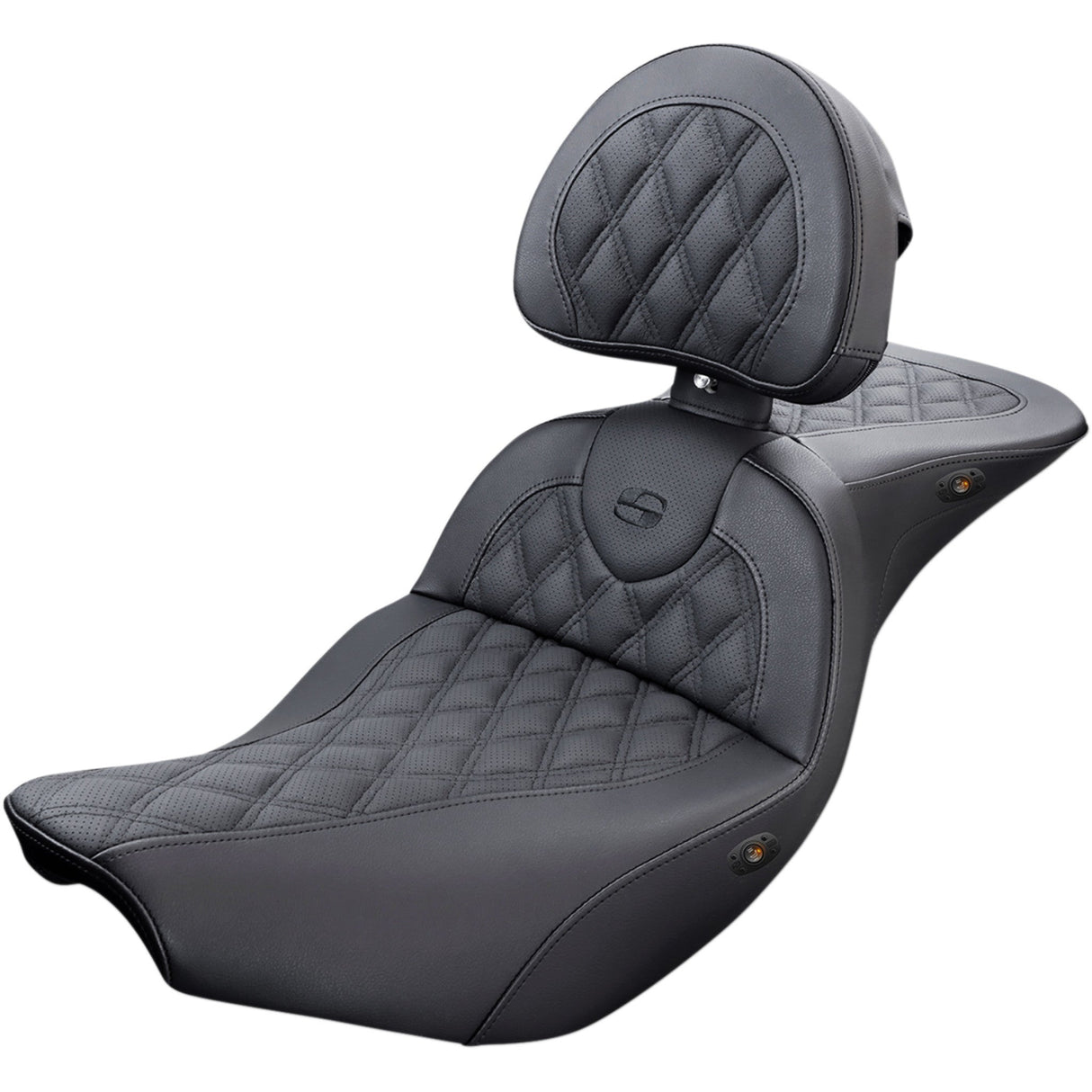 Saddlemen Roadsofa™ Lattice Stitch Heated Seat With Backrest - I14-07-182BRHCT For Indian 2014-2025