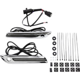 CIRO 3501-1821 40070 LED Saddlebag Hinge Covers - Smoke Lens - Chrome