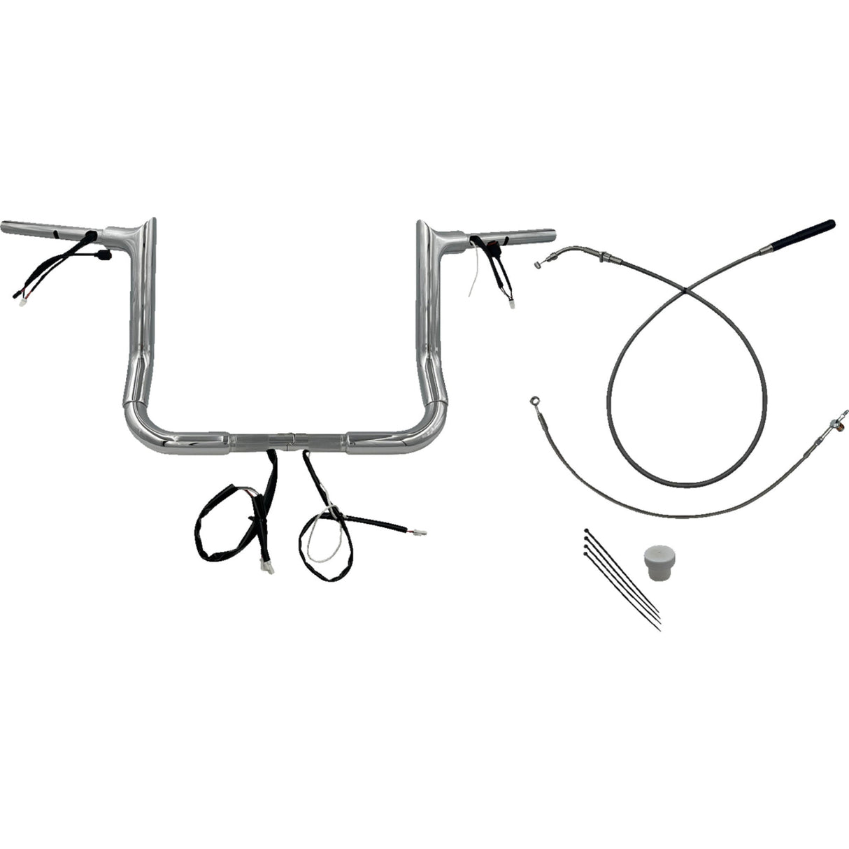FAT BAGGERS INC. 0601-6852 849012 1-1/2" EZ Install Pointed Top Handlebar 12" - chrome